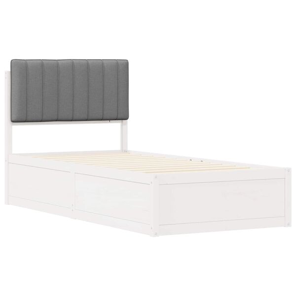 vidaXL Bedframe met Gevoerd Hoofdgedeelte Lichtgrijs 90 x 190 cm