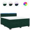 vidaXL Boxspring met matras fluweel donkergroen 180x200 cm