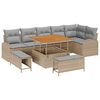 vidaXL Tuin Sofa Set met kussen met opslag 9 pcs Beige en Licht Grijs