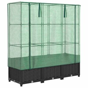 vidaXL Plantenbak verhoogd met kashoes 120x40x138 cm rattanlook