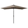 vidaXL Parasol met LED's en stalen paal 2x3 m taupe