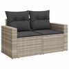 vidaXL 7-delige Loungeset met kussens poly rattan lichtgrijs