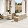 vidaXL Tuinbankenset 10 pcs Beige poly rattan