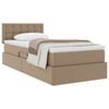 vidaXL Opslag bed met matras Cappuccino 90 x 190 cm Nep Leer