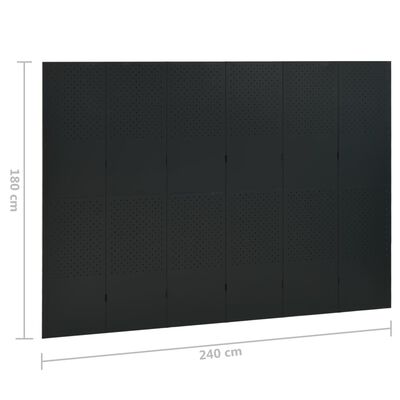 vidaXL Kamerschermen 2 st met 6 panelen 240x180 cm staal zwart