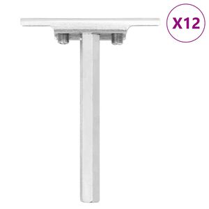 vidaXL Zwevende plankdragers 12st onzichtbaar Ø12x100 mm koolstofstaal