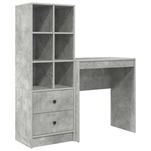vidaXL Bureau met lade 2 pcs Beton Grijs