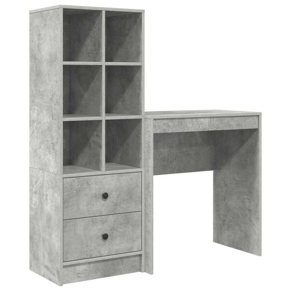 vidaXL Bureau met lade 2 pcs Beton Grijs