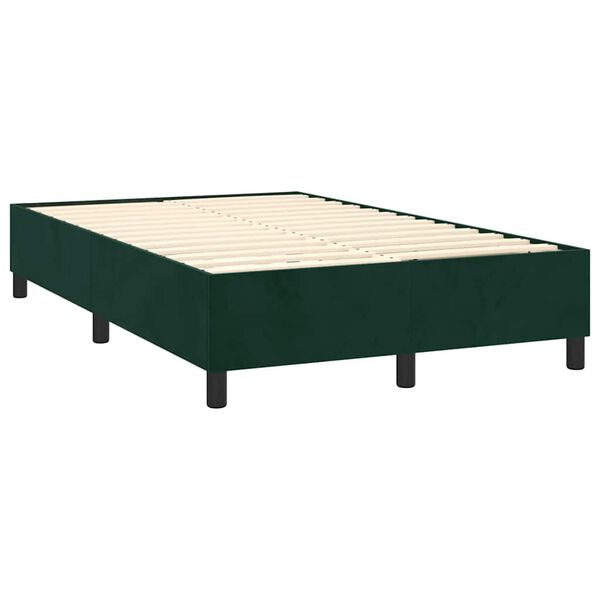vidaXL Boxspring met matras fluweel donkergroen 120x190 cm