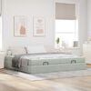 vidaXL Bedframe met matras met matras 2 pcs Lichtgrijs Fluweel