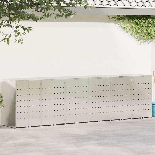 vidaXL Wieltjesbakopslag voor 3 bakken Zilver 340 x 77.5 x 115.5 cm