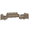 vidaXL 4-delige Loungeset met kussens stof taupe