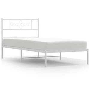vidaXL Bedframe met hoofdbord metaal wit 80x200 cm
