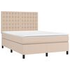 vidaXL Boxspring met matras kunstleer cappuccinokleurig 140x190 cm