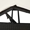 vidaXL Dubbele Zonnebed met Dak Zwart 205 x 129 x 200 cm PE riet