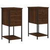 vidaXL Nachtkastjes 2 st 32x42x70 cm bewerkt hout bruin eikenkleur