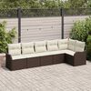 vidaXL Tuin Sofa Set met opslag 6 pcs Bruin poly rattan