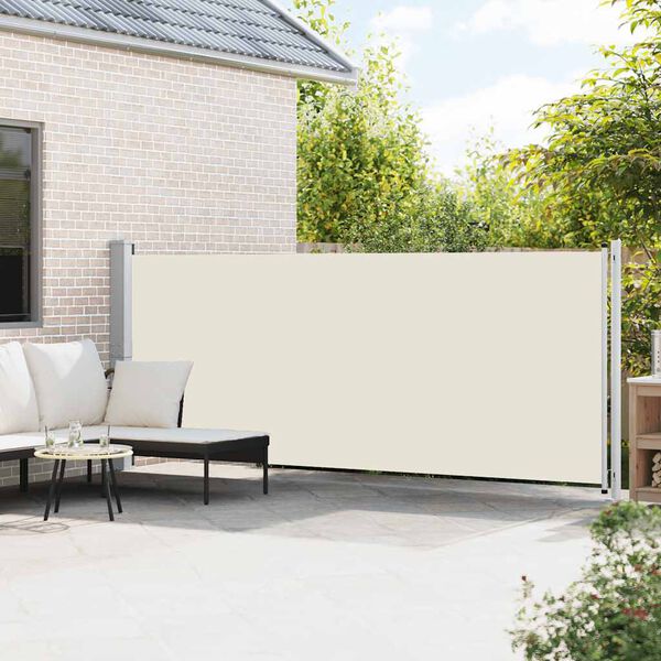 vidaXL Tuinscherm uittrekbaar 600x160 cm cr&egrave;me
