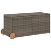 VidaXL Tuinbox met wielen 283 L poly rattan grijs
