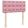 vidaXL Boxspring met matras fluweel roze 80x200 cm