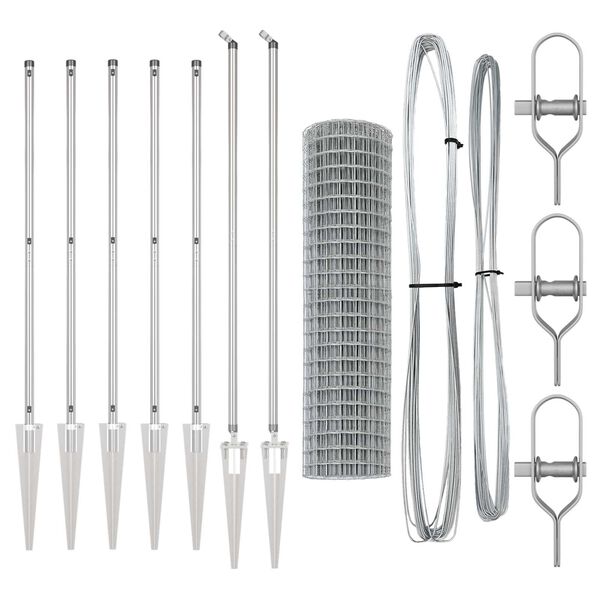 vidaXL Hecke met palen Zilver 1.2 x 10 m Staal