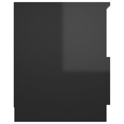vidaXL Nachtkastje 40x40x50 cm spaanplaat hoogglans zwart