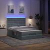 vidaXL Ottoman bed met matrassen en LED's 140x190cm fluweel