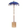 vidaXL Balinese parasol met basis Blauw 95 x 95 x 260 cm
