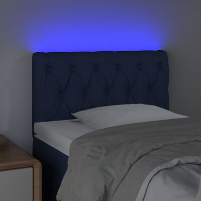 vidaXL Hoofdbord LED 80x7x78/88 cm stof blauw