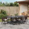 vidaXL Tuin eettafelset 9 pcs Bruin poly rattan