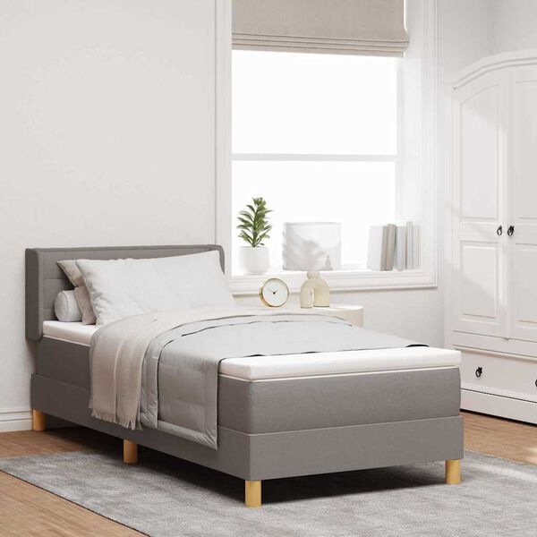vidaXL Boxspringbed met matras Taupe 200 x 90 cm Polyester