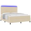 vidaXL Boxspring bed met matras met LED Cr&egrave;me 180 x 200 cm Stof