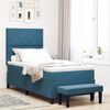 vidaXL Boxspring bed met matras Donkerblauw 90 x 190 cm Fluweel
