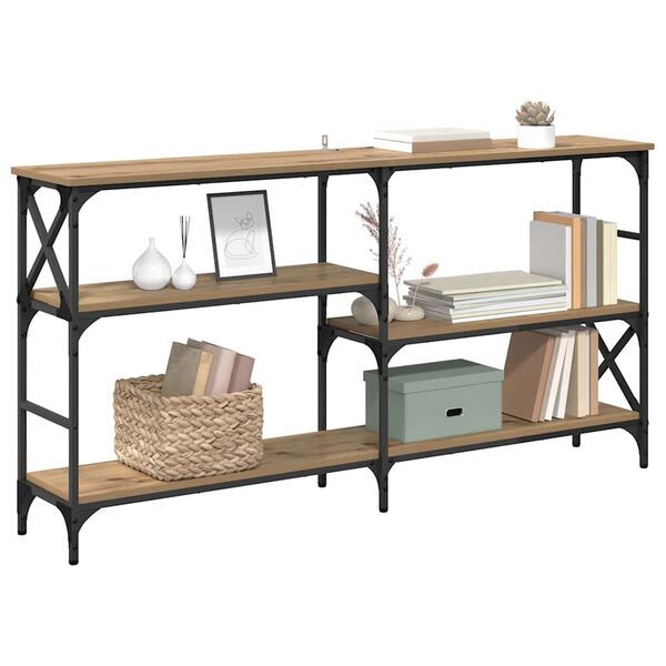 vidaXL Wandtafel Artisan Eiken 150 x 29 x 76,5 cm Bewerkt hout