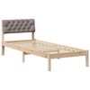 vidaXL Bedframe Bruin en taupe 75 x 190 cm Massief grenenhout