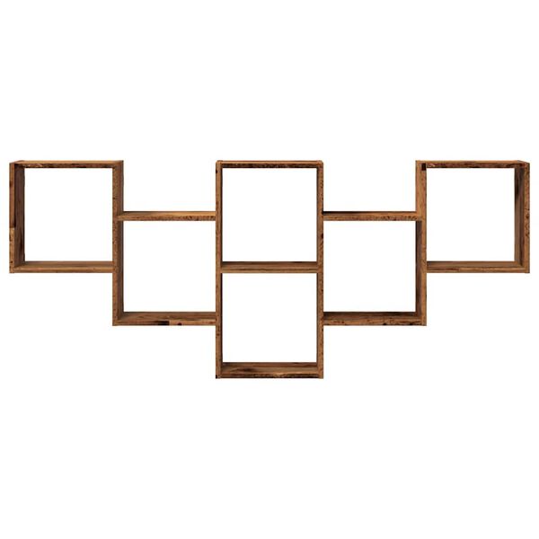 vidaXL Wandschap 159x18x66 cm bewerkt hout oud houtkleurig