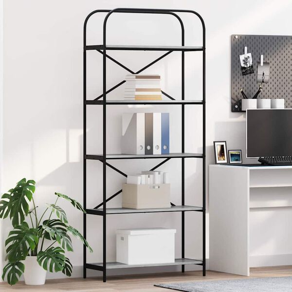 vidaXL Boekenkast Grijs Sonoma 80 x 30 x 183 cm Bewerkt hout