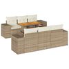 vidaXL 7-delige Loungeset met kussens poly rattan beige