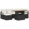 vidaXL Tuinbankenset 7 st Zwart poly rattan