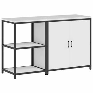 vidaXL Keukenopslag set met plank 2 pcs Wit Koudgewalst staal