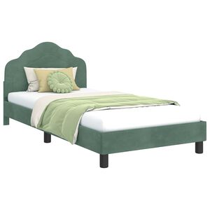 vidaXL Bedframe voor kinderen met hoofdbord Zeegroen 90 x 190 cm