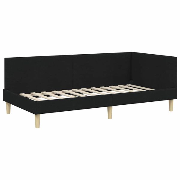 vidaXL Hoekbedframe met hoofdeinde Zwart 80 cm x 200 cm Fluweel