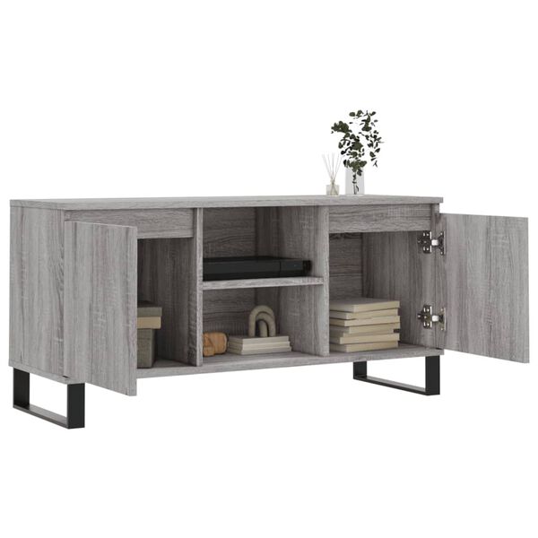 vidaXL Tv-meubel 104x35x50 cm bewerkt hout grijs sonoma eikenkleurig