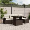 vidaXL 6-delige Loungeset met kussens poly rattan bruin