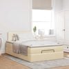 vidaXL Ottoman bed met matras 120x190cm stof cr&egrave;mekleurig