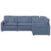 vidaXL Modulaire bank met kussens corduroy stof blauw