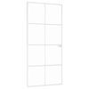vidaXL Binnendeur 93x201,5 cm gehard glas en aluminium smal wit