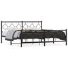 vidaXL Bedframe met hoofd- en voeteneinde metaal zwart 183x213 cm