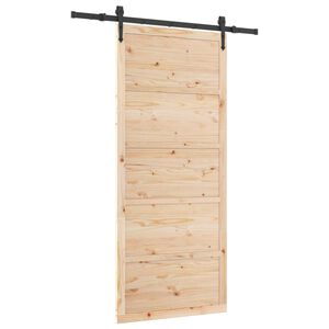vidaXL Schuifdeur 80 x 208 cm Massief grenenhout Naturel