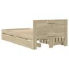 vidaXL Bedframe met hoofdeinde bewerkt hout sonoma eiken 100x200 cm